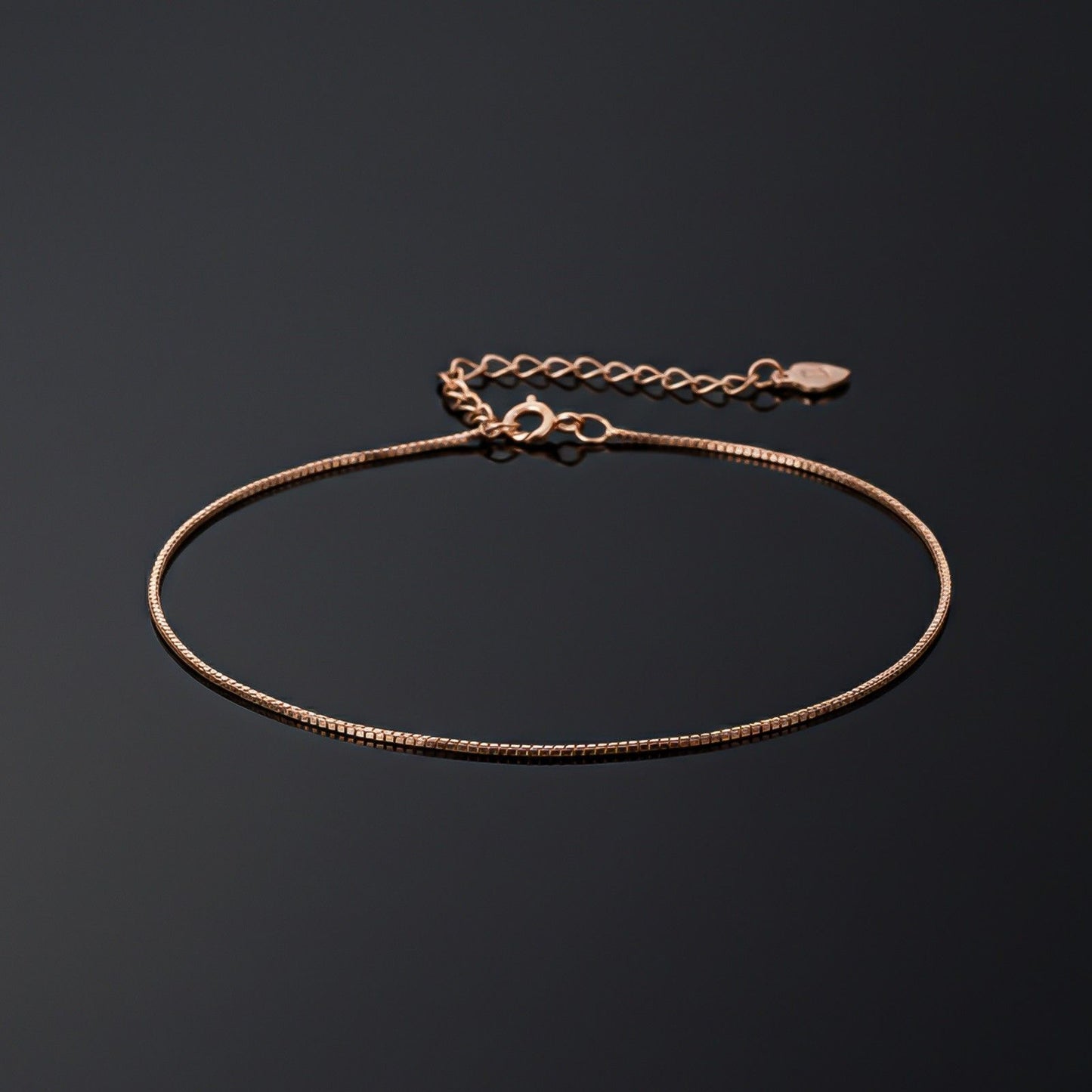 Rose Gold Box Chain Anklet