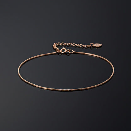 Rose Gold Box Chain Anklet