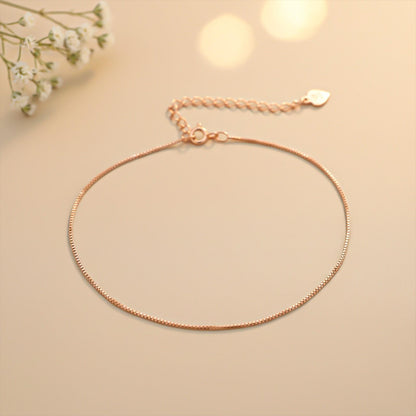 Rose Gold Box Chain Anklet