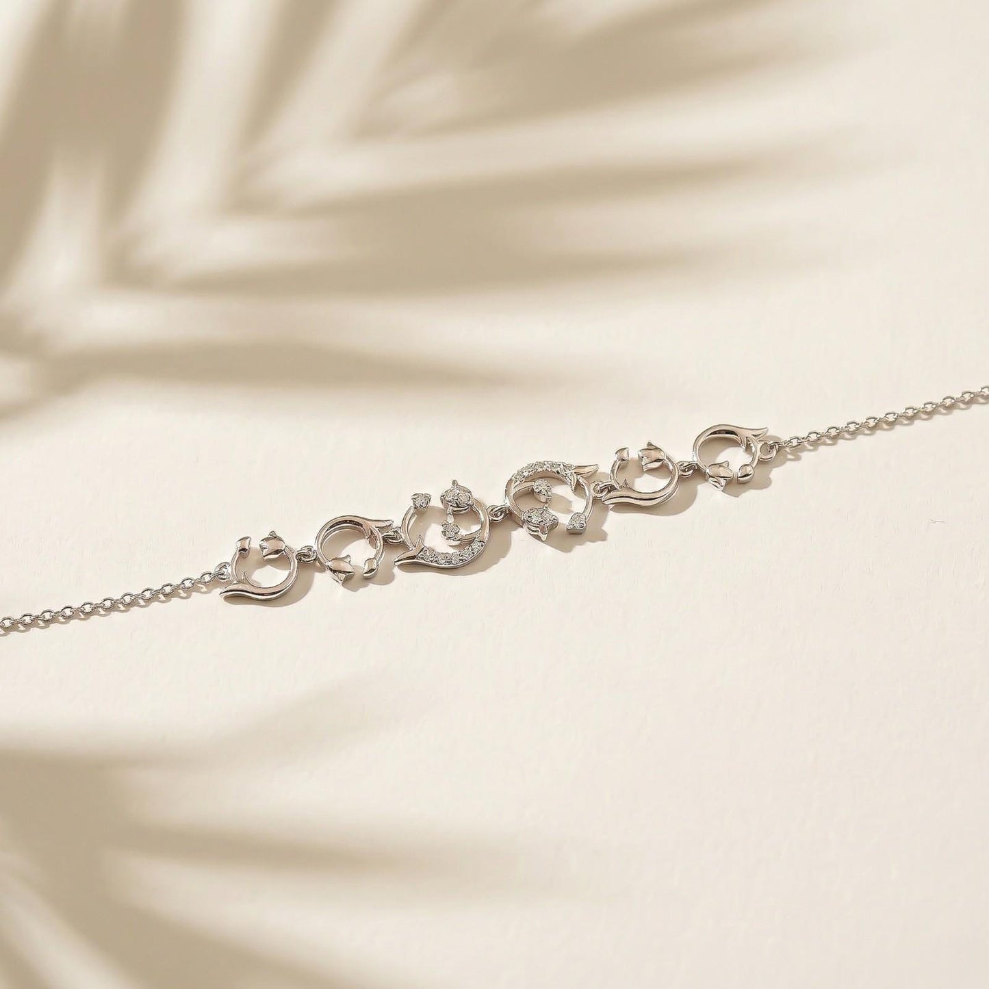 Silver Leaf Floral Vine Anklet