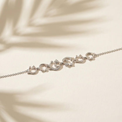 Silver Leaf Floral Vine Anklet