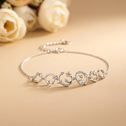 Silver Leaf Floral Vine Anklet