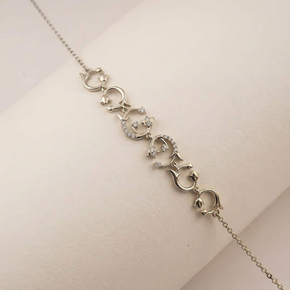 Silver Leaf Floral Vine Anklet
