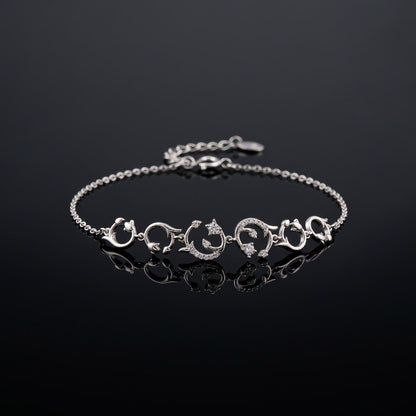 Silver Leaf Floral Vine Anklet