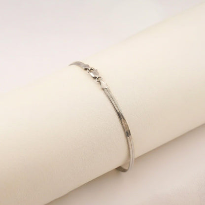 Silver Classic Flat Chain Anklet