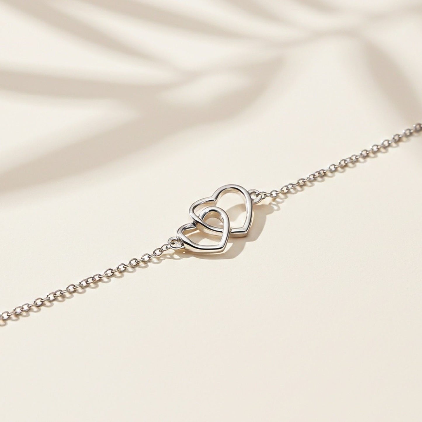 Sterling Silver Two Heart Bracelet
