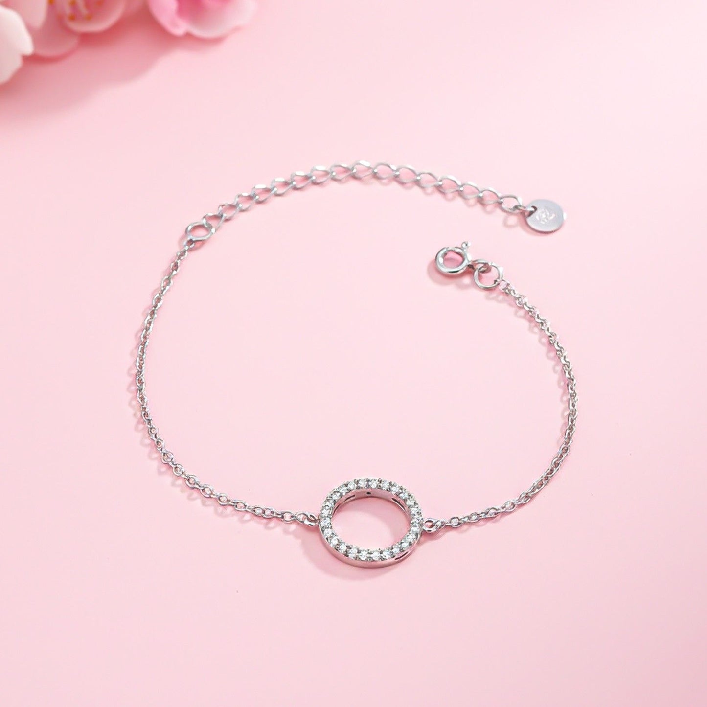 Silver Circle Halo Bracelet