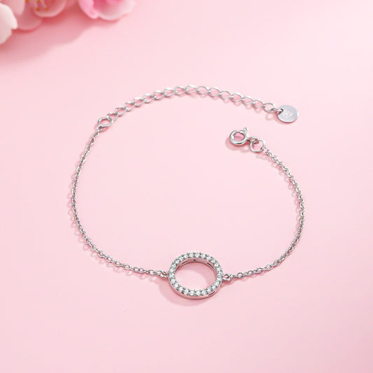 Silver Circle Halo Bracelet