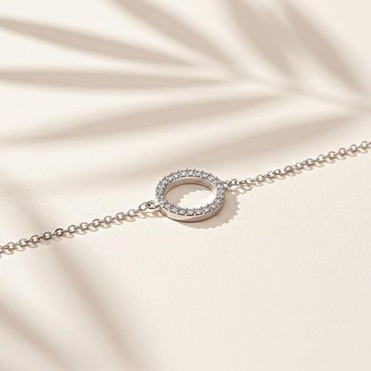 Silver Circle Halo Bracelet