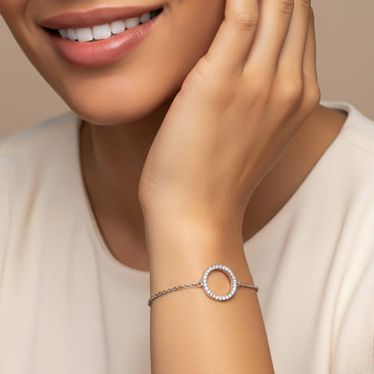 Silver Circle Halo Bracelet