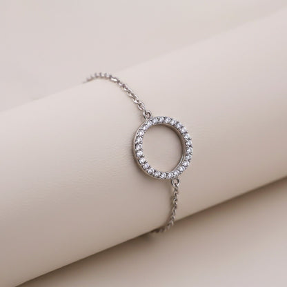 Silver Circle Halo Bracelet