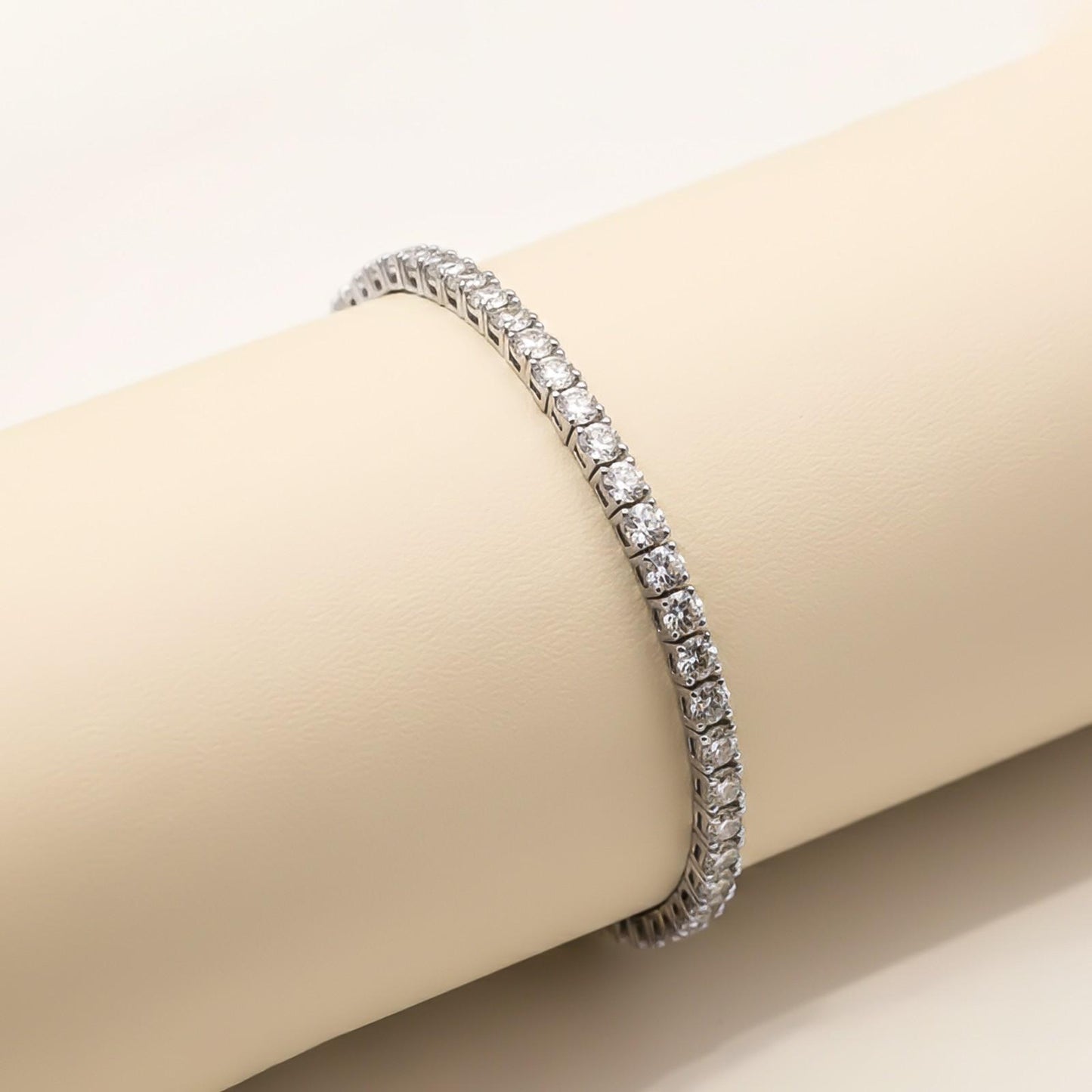 Silver Cubic Zirconia Lobster Claw Tennis Bracelet