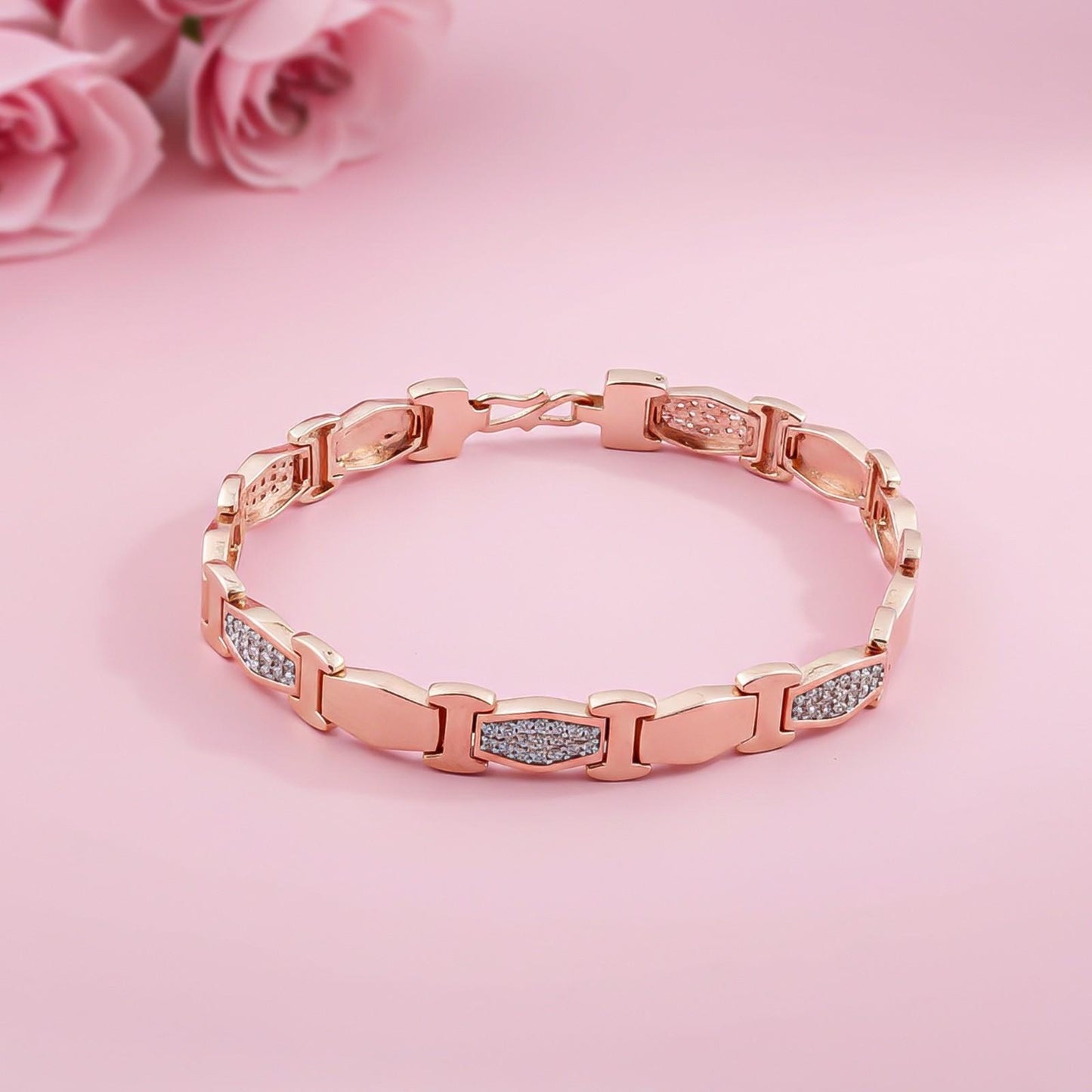 Rose Gold Classic Shine Bracelet For Him