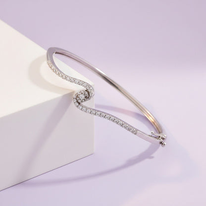 Silver Cozy in Love Bangle