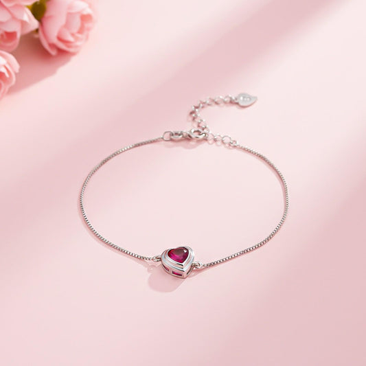 Silver Covered Heart Bracelet