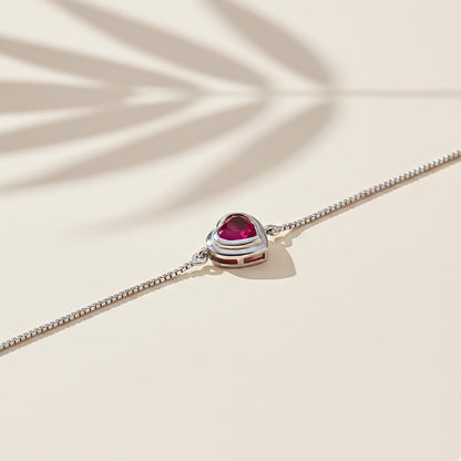 Silver Covered Heart Bracelet