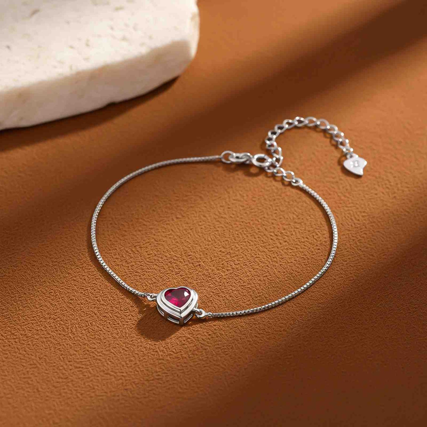 Silver Covered Heart Bracelet