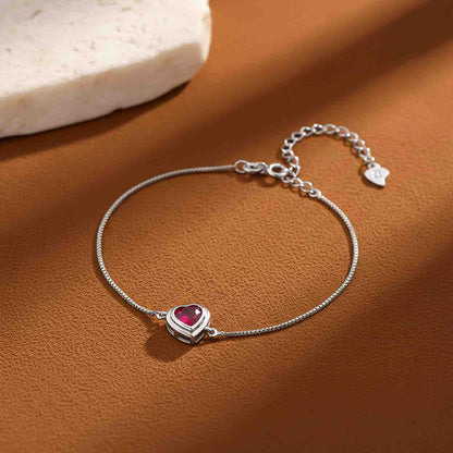 Silver Covered Heart Bracelet