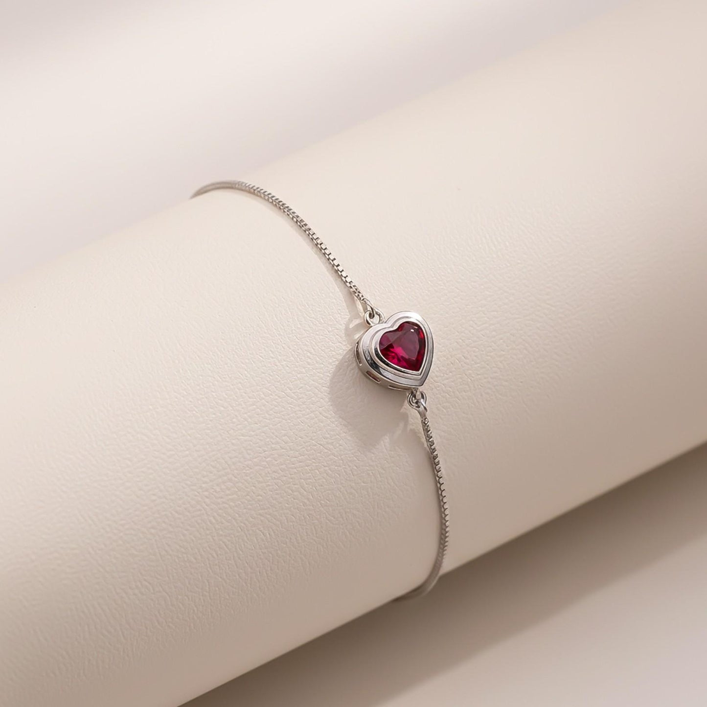 Silver Covered Heart Bracelet