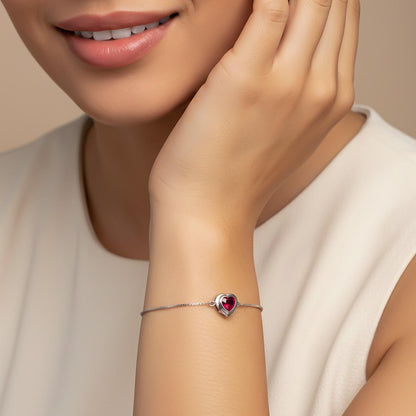 Silver Covered Heart Bracelet