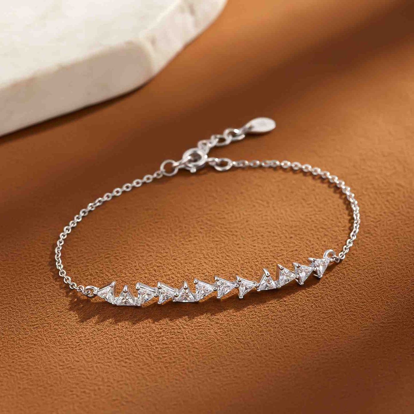 Silver Trillion Crystal Bracelet For Her