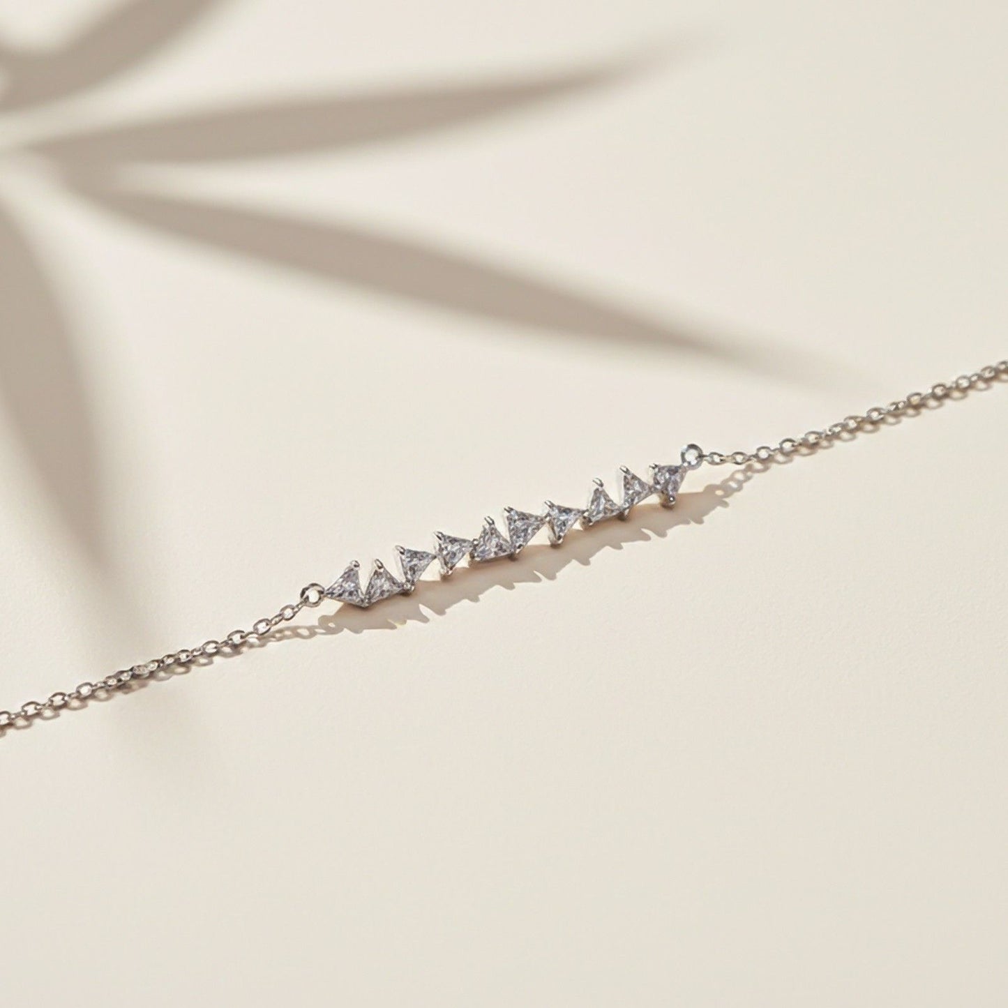 Silver Trillion Crystal Bracelet For Her