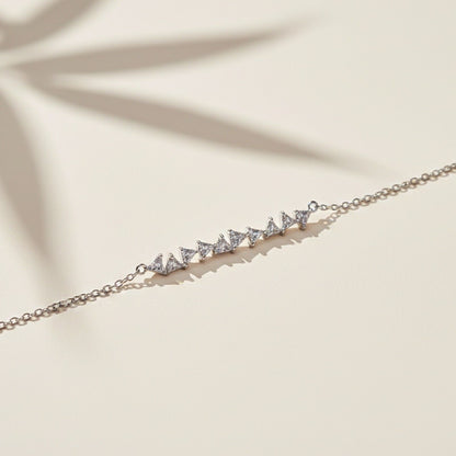 Silver Trillion Crystal Bracelet For Her