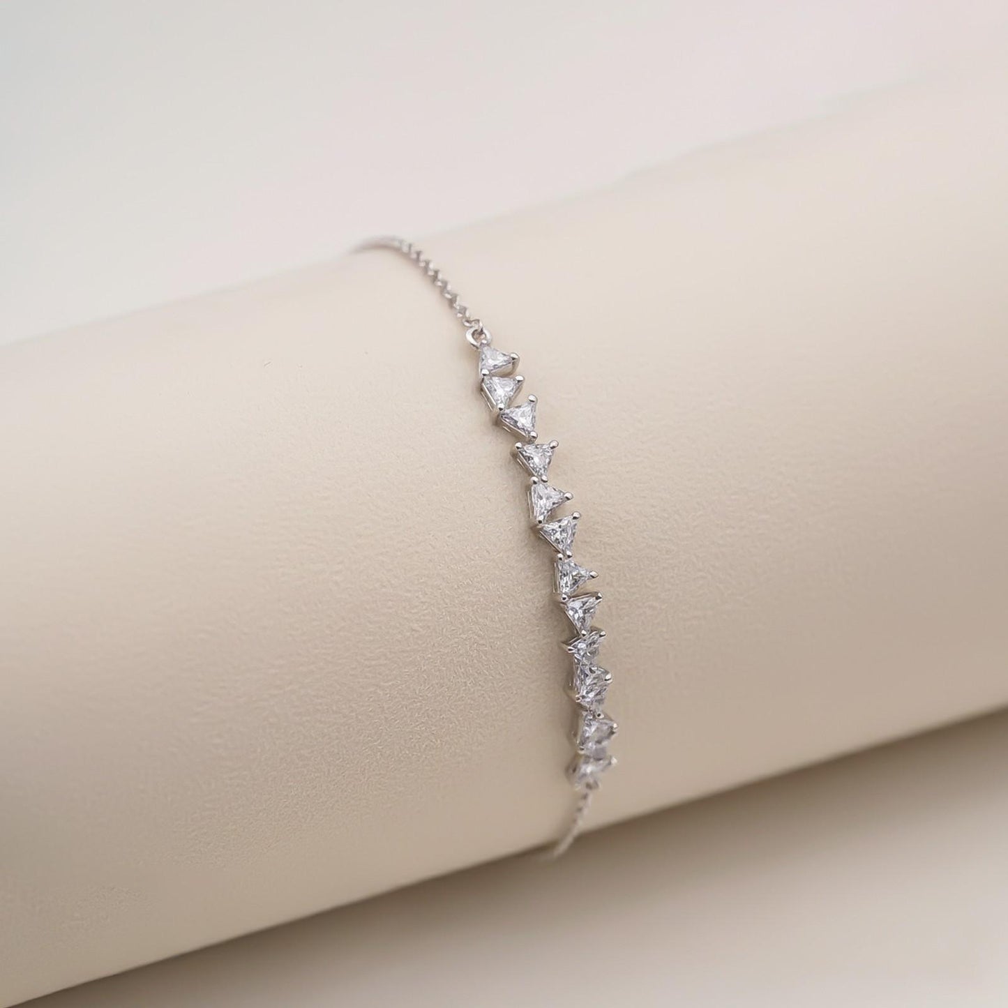 Silver Trillion Crystal Bracelet For Her