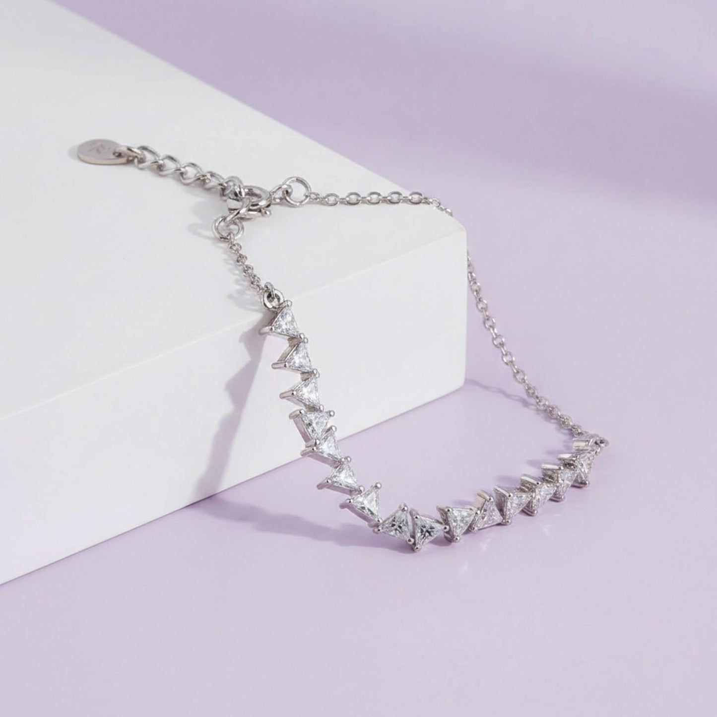 Silver Trillion Crystal Bracelet For Her