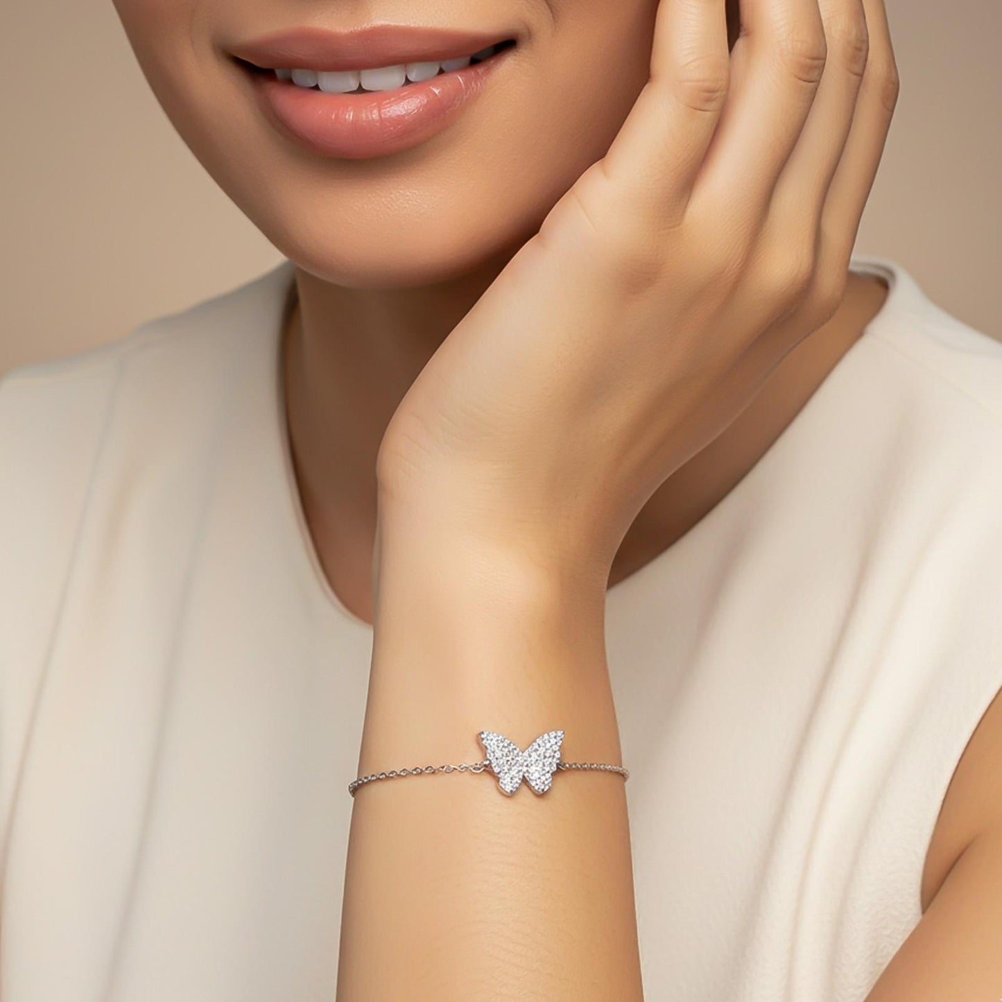 Silver Butterfly Charm Bracelet