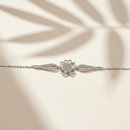 Silver Lotus Flower Bracelet
