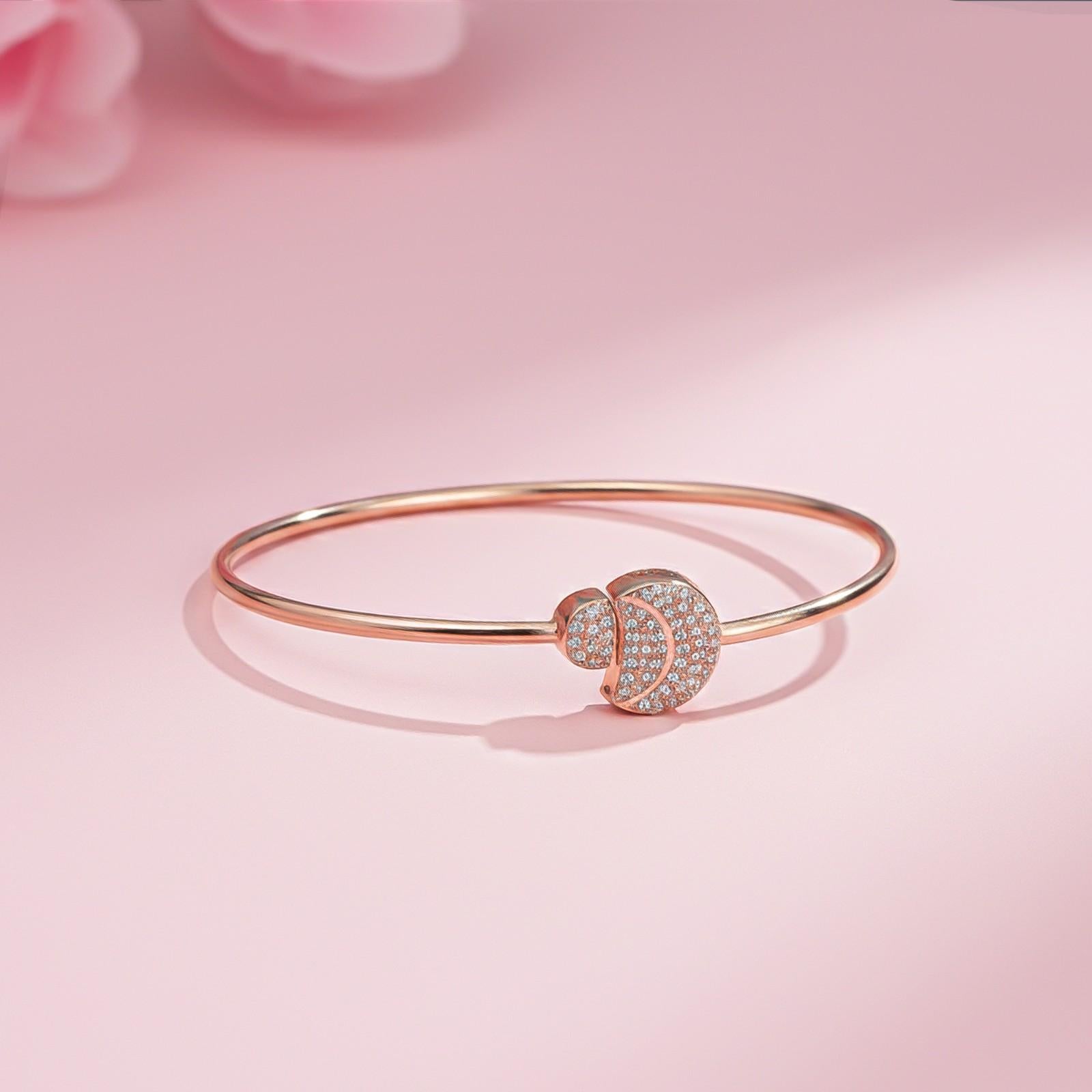 Rose Gold Vermiel Fiji Pave Diamond Bangle
