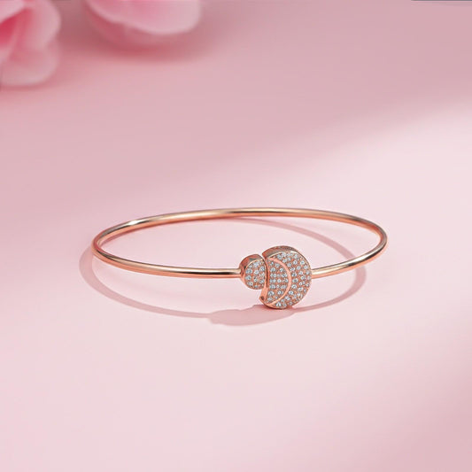 Rose Gold Vermiel Fiji Pave Diamond Bangle