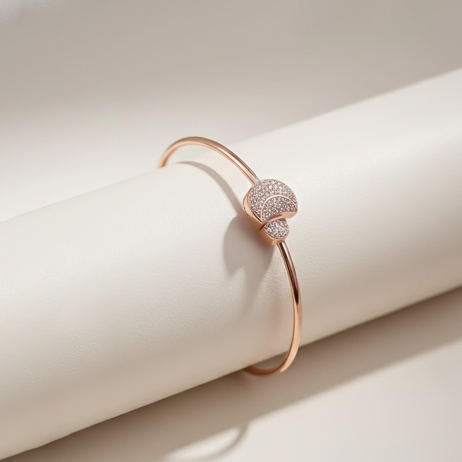 Rose Gold Vermiel Fiji Pave Diamond Bangle