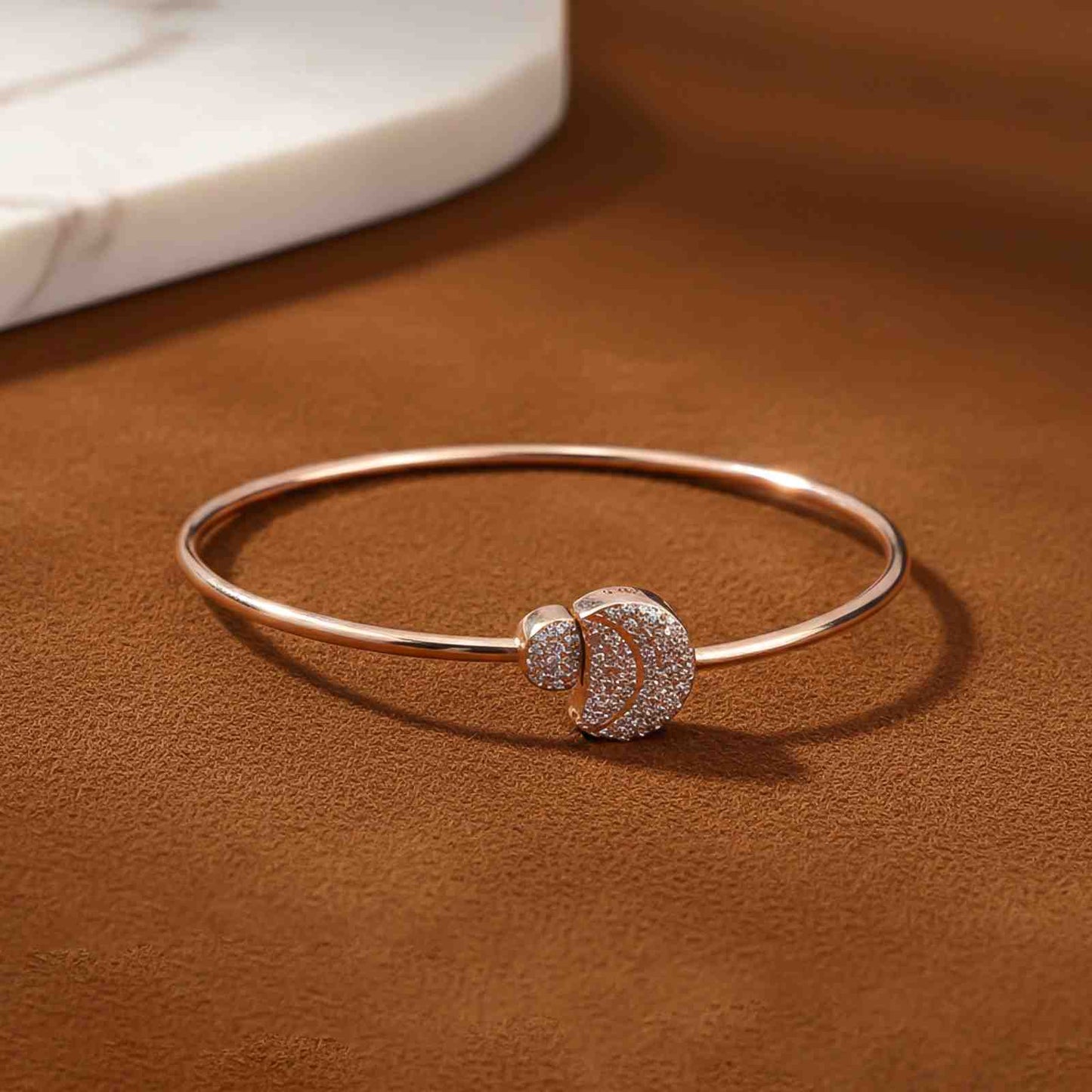 Rose Gold Vermiel Fiji Pave Diamond Bangle