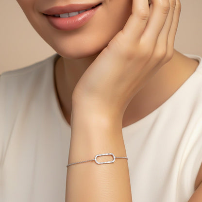 Silver Paperclip Bracelet For Her