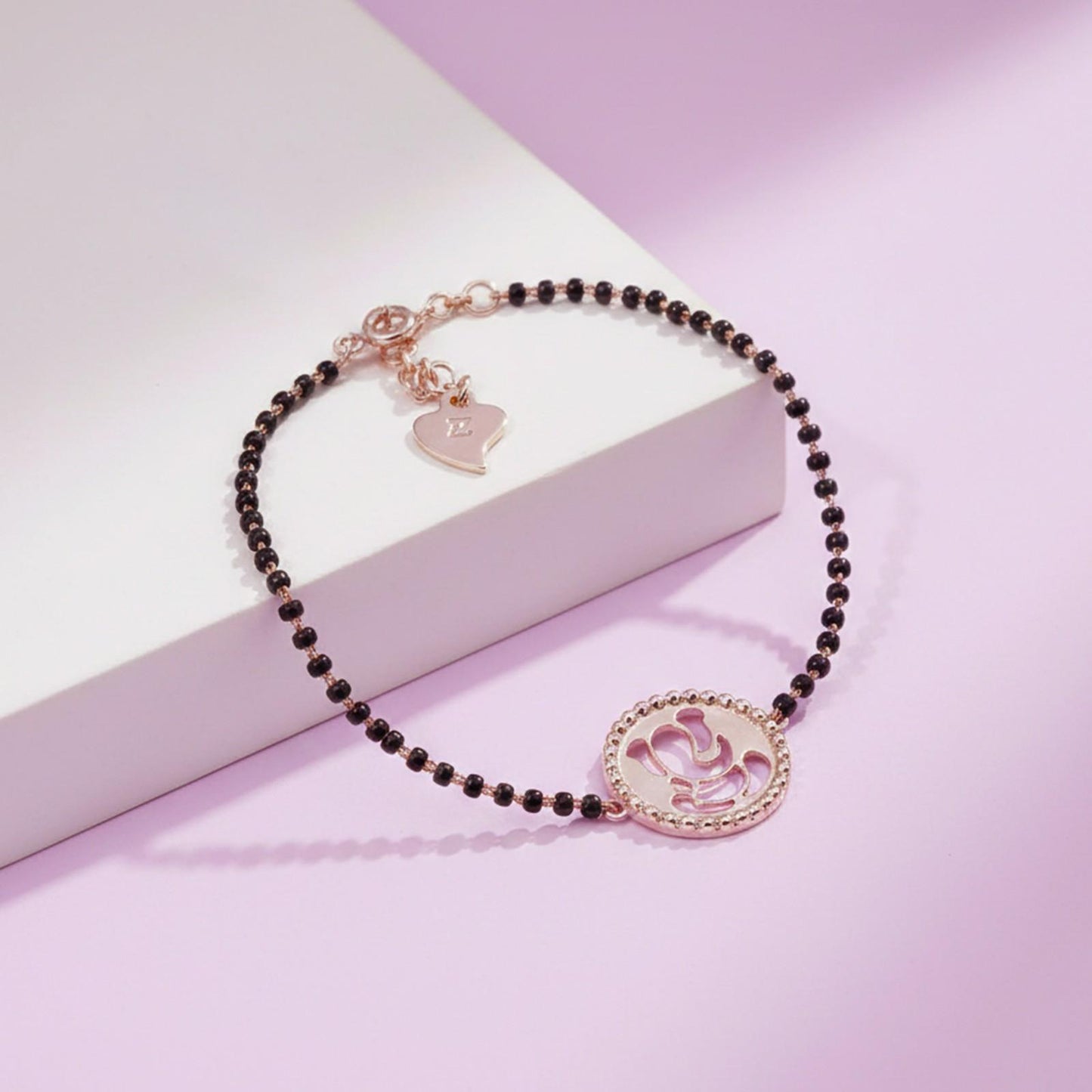 Rose Gold Religious Lord Ganesh Bracelet