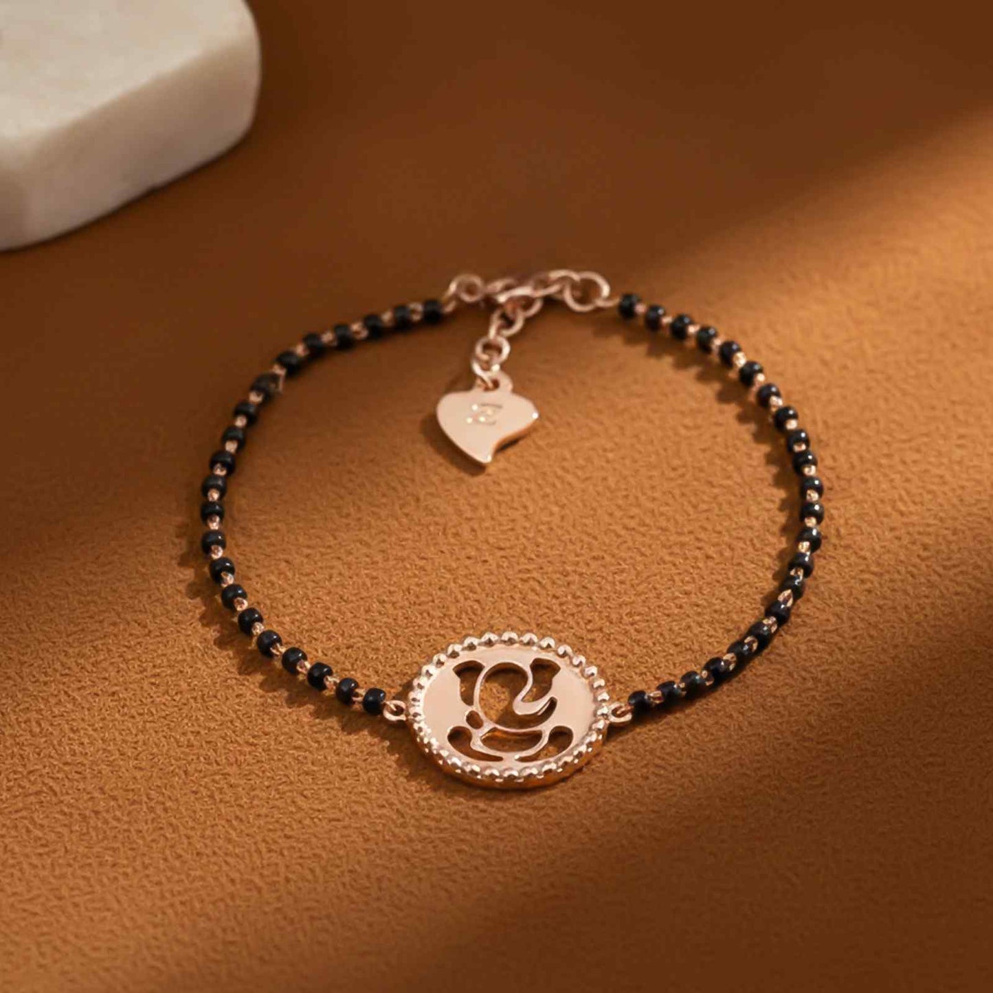 Rose Gold Religious Lord Ganesh Bracelet