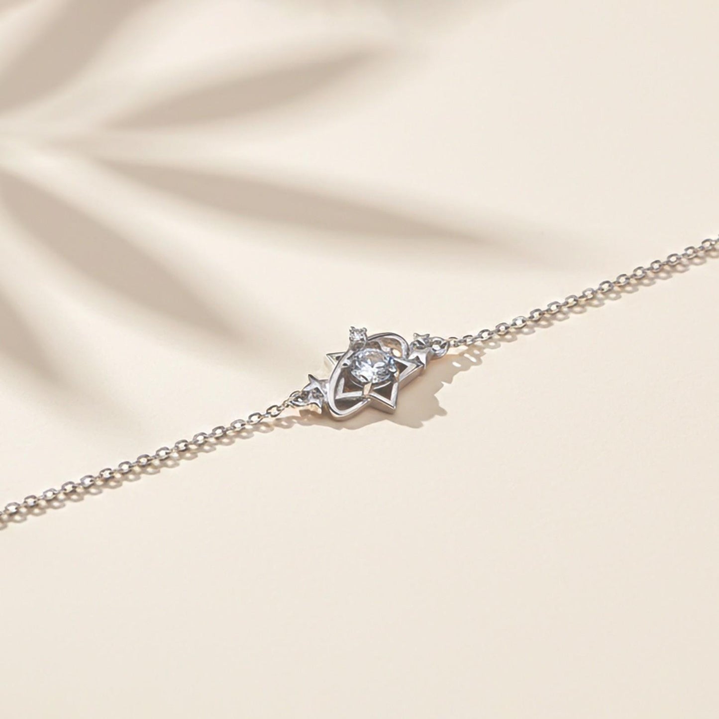 Silver Layered Star Link Bracelet