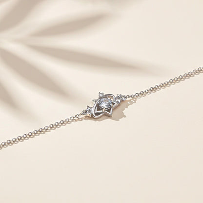 Silver Layered Star Link Bracelet