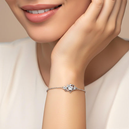 Silver Layered Star Link Bracelet