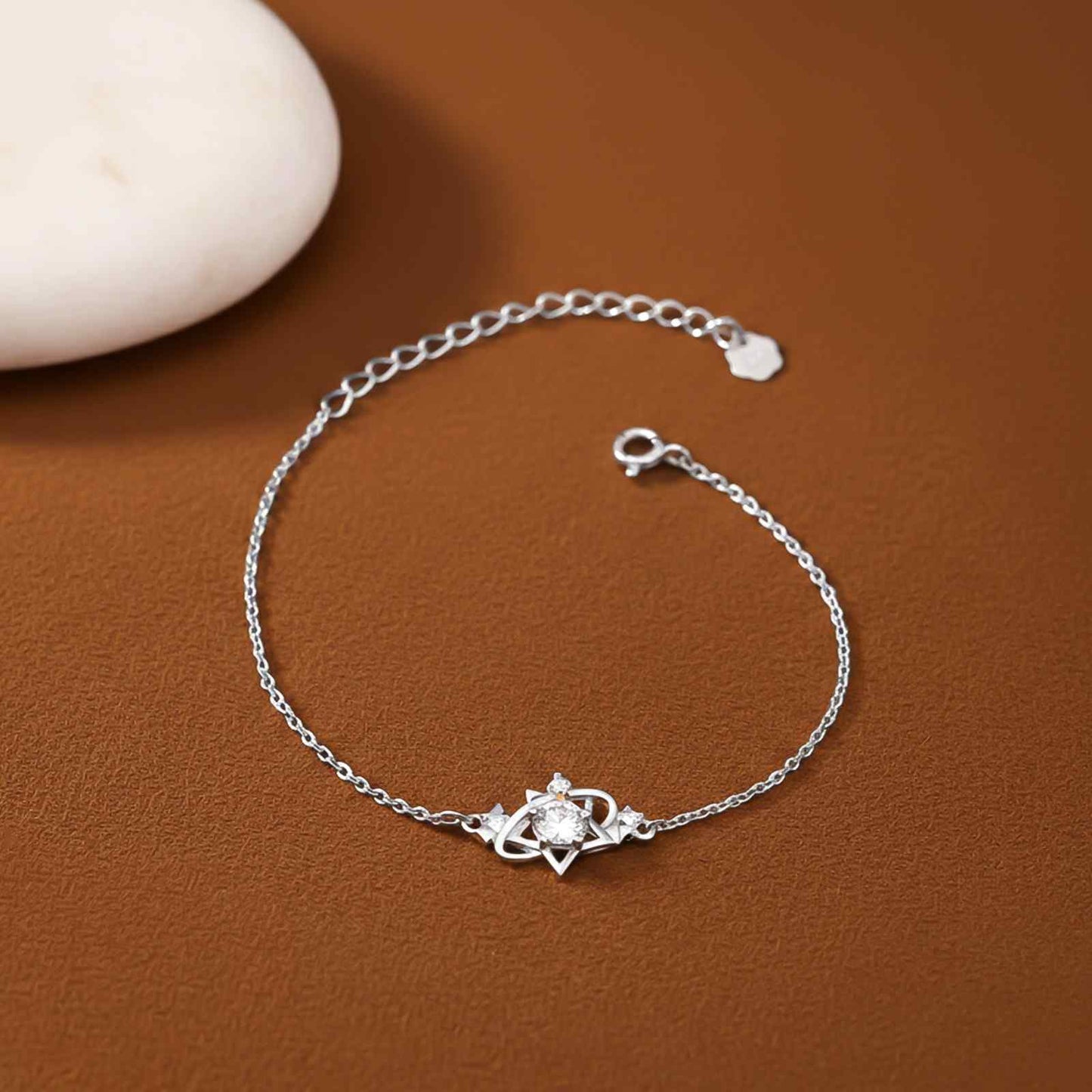 Silver Layered Star Link Bracelet