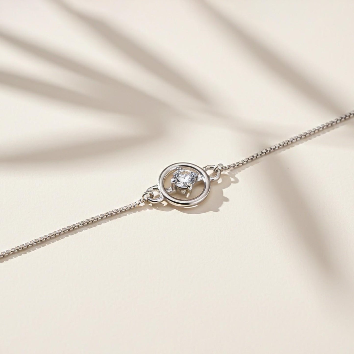 Silver Solitaire Circle Bracelet