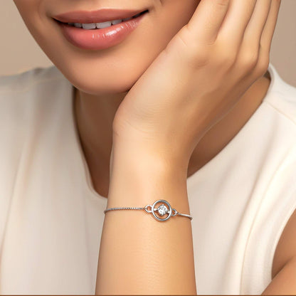 Silver Solitaire Circle Bracelet