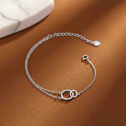 Silver Interlocking Circle Bracelet