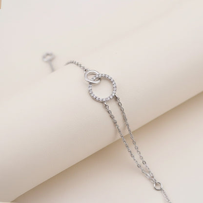 Silver Interlocking Circle Bracelet