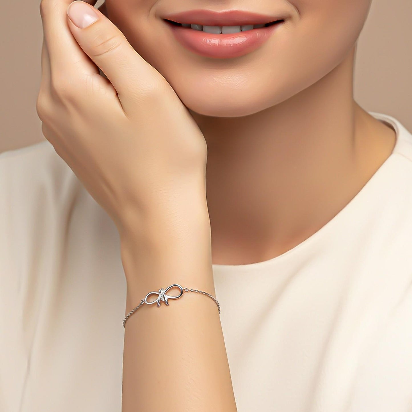 Silver Infinity Love Symbol Charm Bracelet