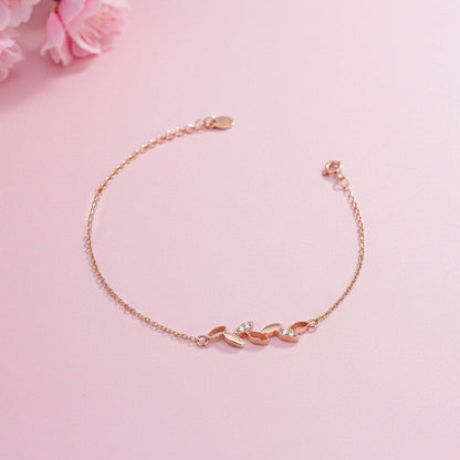Rose Gold Olive Leaf Bracelet