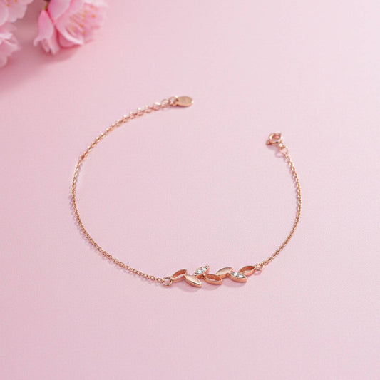 Rose Gold Olive Leaf Bracelet