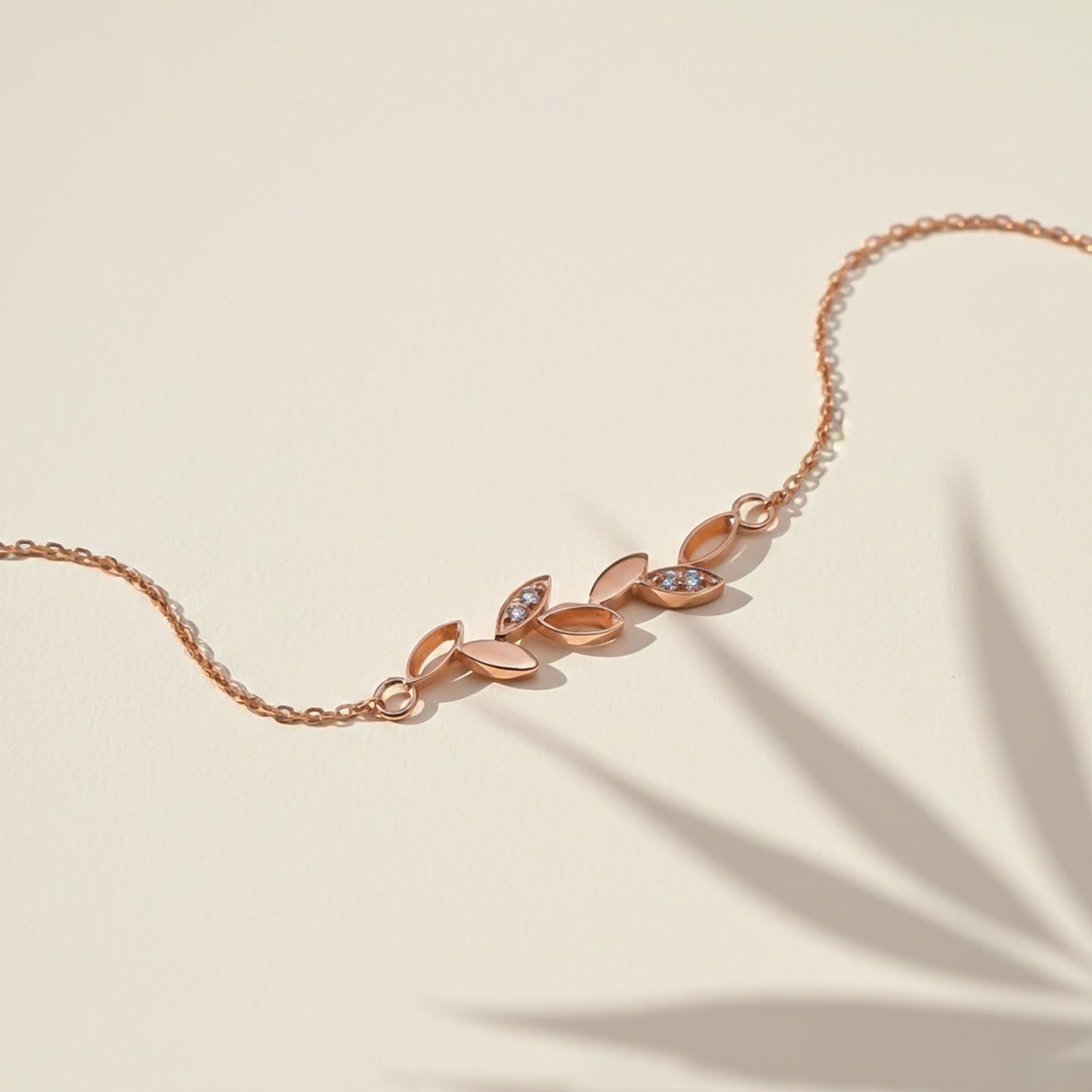 Rose Gold Olive Leaf Bracelet